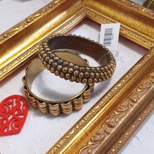 2 brass bangle bracelets